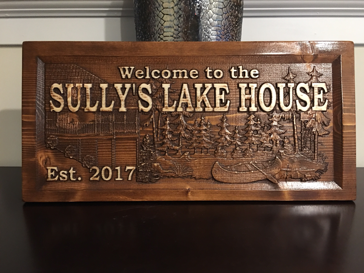 Personalized Lake House Sign Home, Wooden Lake House Signs